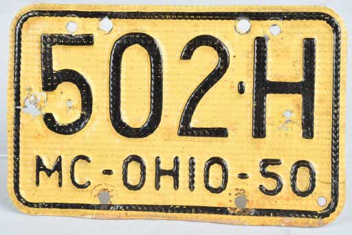 Ohio Motorcycle License Plate Cost